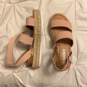SHEIN Blush Wedge Sandals